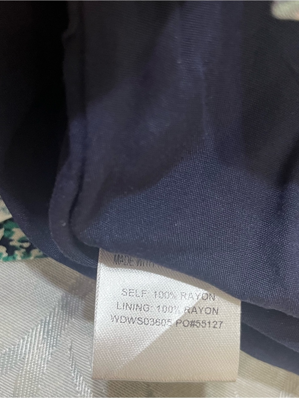 Anthro Lost + Wander Navy Blue Floral Wide Neckline 3/4 Puff Sleeve Maxi Dress S - Picture 9 of 11